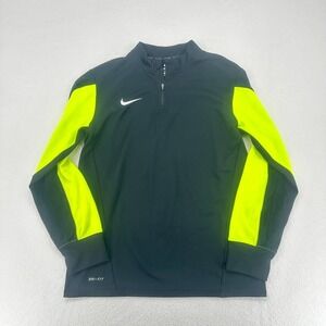 Nike Dri-FIT Black Neon Yellow Soccer Training Pullover Mens M